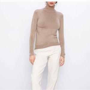 Zara Turtleneck Beige Sweater